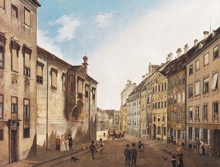 Domenico Quaglio The Residenzstrabe in front of the Max-Joseph-Platz in the year 1826 Spain oil painting art